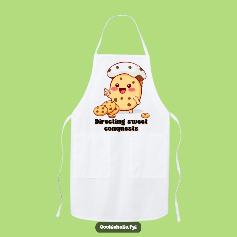 Funny Kawaii Cookie Jar Pointer Apron: Hilarious Cookie Character Kitchen Apron