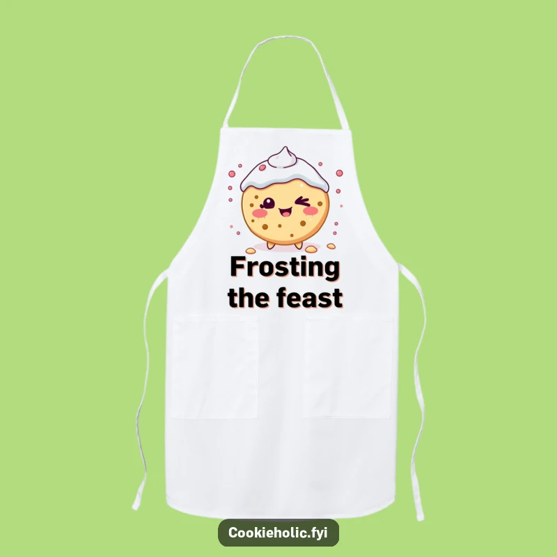 Funny Kawaii Cookie Wink Apron: Kitchen Playfulness, Sweet Host Gift!