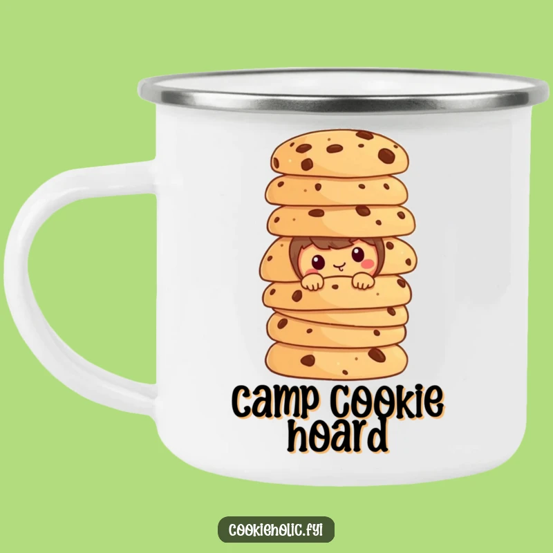 Funny Peek-a-Boo Cookie Camping Mug: Adventures Under Wraps!