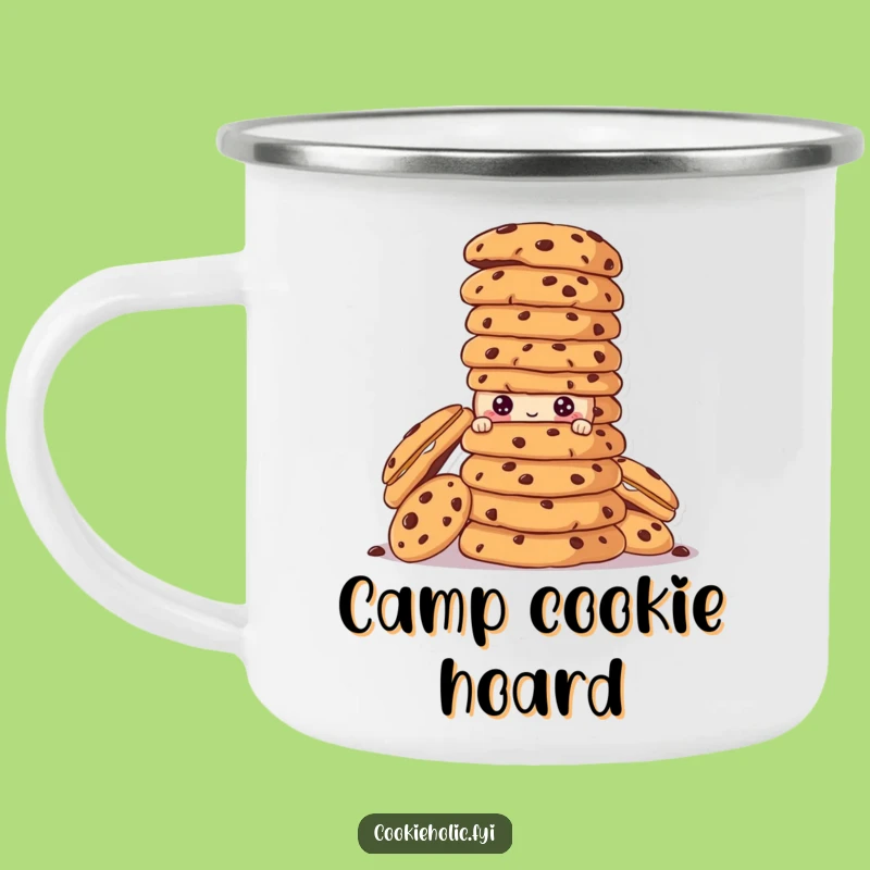 Funny Peek-a-Boo Cookie Camping Mug, Tower of Cookies Camp Cup, Gift