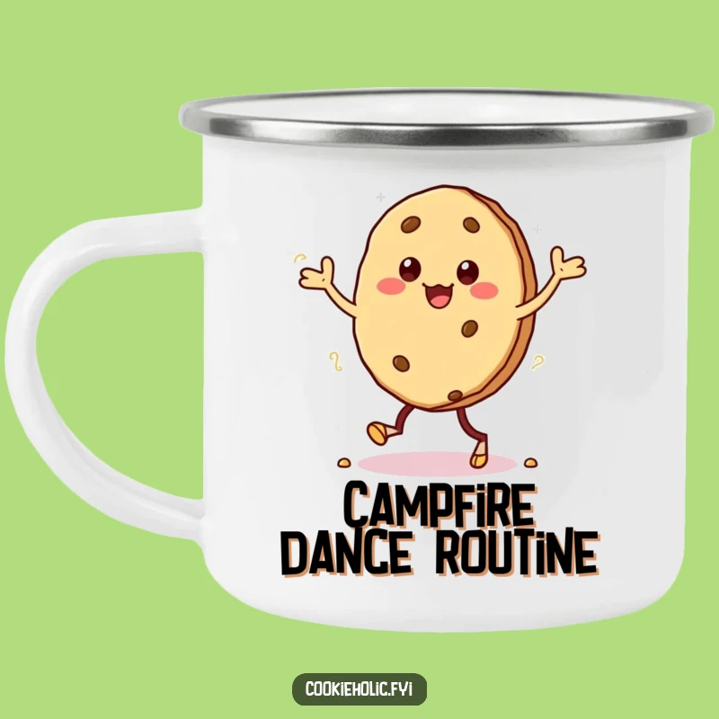 Funny Kawaii Cookie Jig Camping Mug: Outdoor Dance Character Fun, Perfect Funny Gift