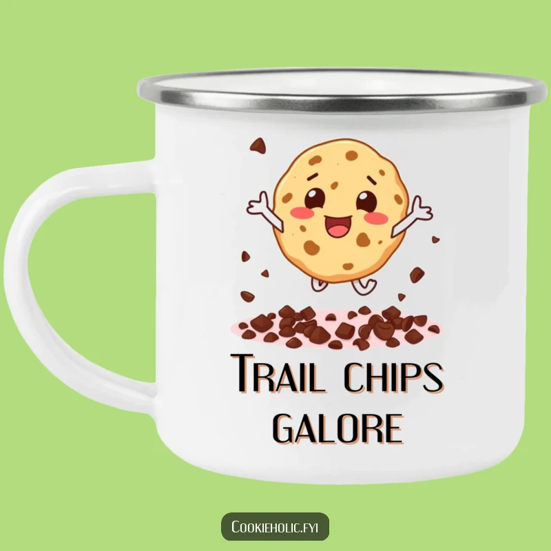 Funny Cookie Character Camping Mug - Adventure Gift for Chip Lovers