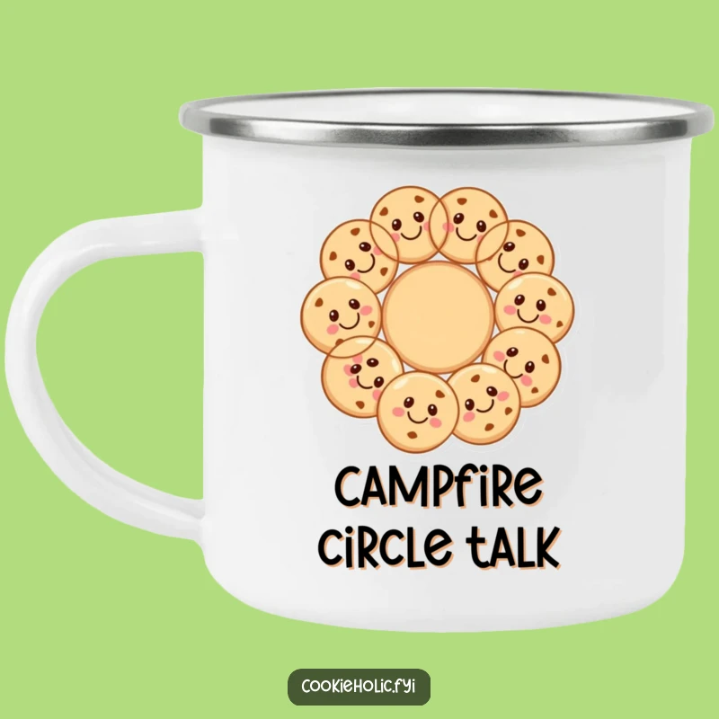 Funny Cookie Circle Camping Mug: Share Warmth with Friends, Ideal Gift