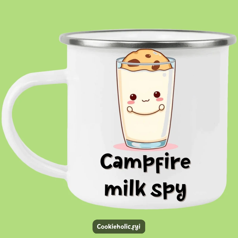 Funny Cookie Peek Camping Mug: Adventure with Mischief and Milk, Ideal Gift