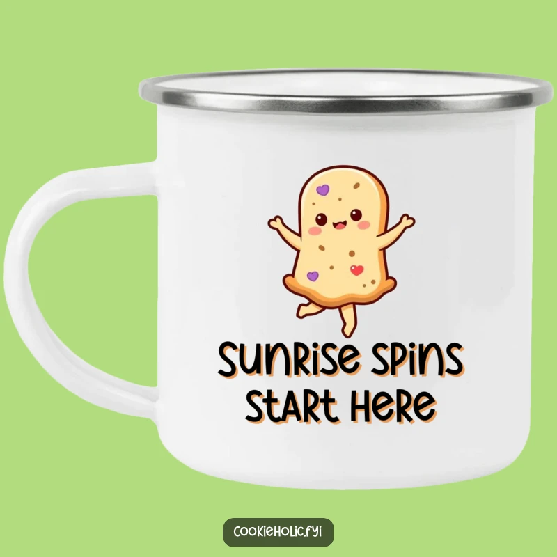 Funny Kawaii Cookie Twirl Camping Mug - Adventure Fuel with Hilarious Charm