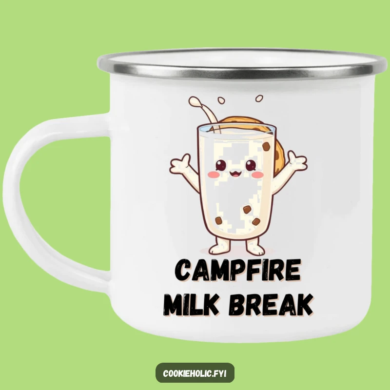 Funny Milk Lover Cookie Camping Mug - Outdoor Duo Character Cup, Gift Idea