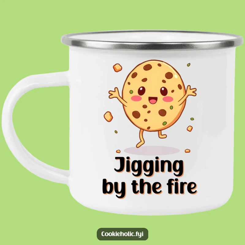 Funny Jigging Cookie Camping Mug - Crumb Flying Dancer Cup, Humorous Gift