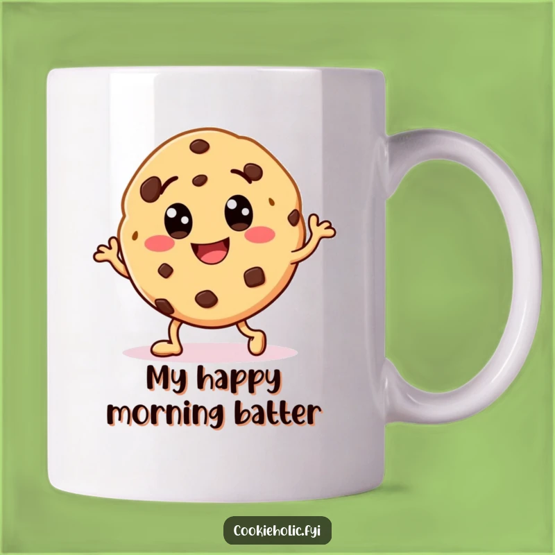 Funny Cookie Dance Mug - Happy Chocolate Chip Cookie Character, Perfect Gift