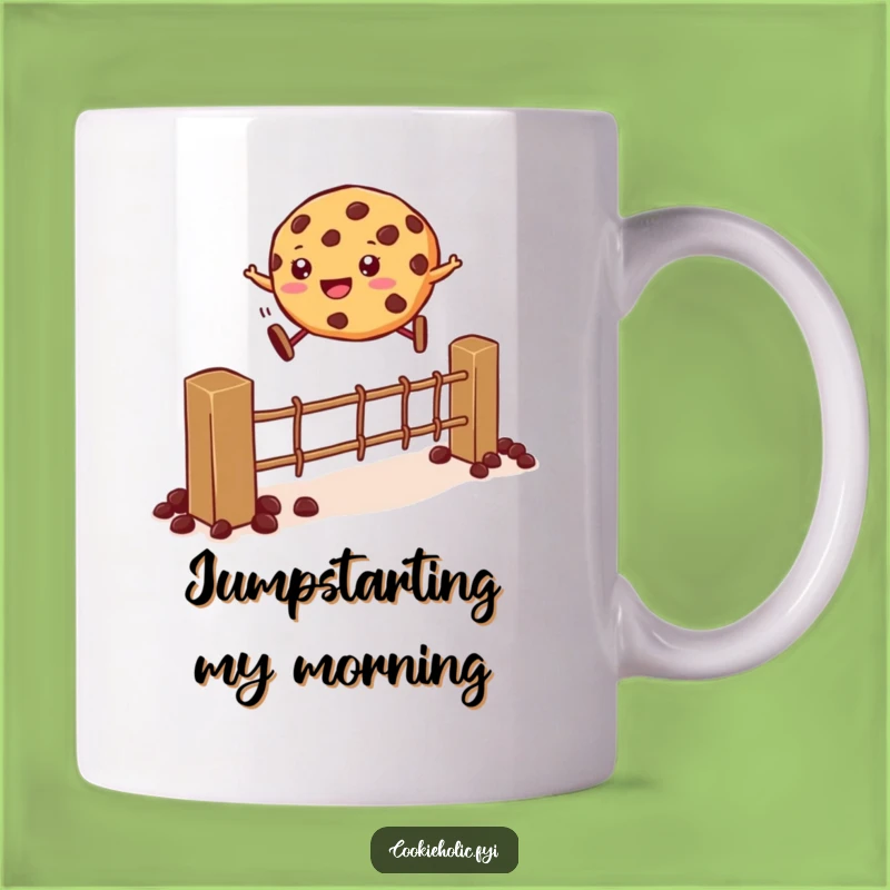 Funny Cookie Jump Mug: Hilarious Dessert Leap, Perfect Funny Gift for Athletes and Snack Lovers