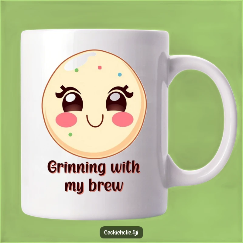 Funny Kawaii Grin Mug: Delightful Sugar Cookie Treat for Happy Mornings