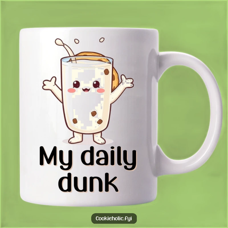 Funny Milk Lover Cookie Mug - Hugging Character With Milk Glass, Gift Idea
