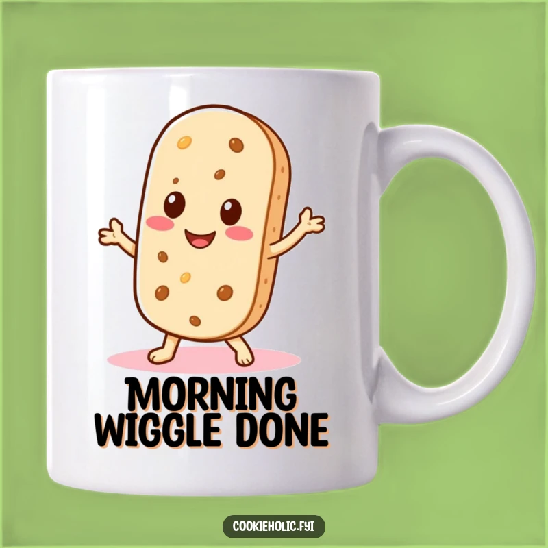 Funny Kawaii Wafer Mug: Smiling Shimmy Cookie, Perfect Gift for Fun-Loving Sweetness!