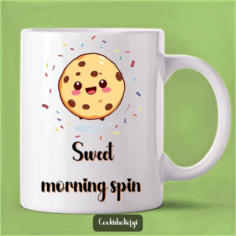 Funny Cookie Mug: Sprinkly Spin, Joyful Dessert Humor Gift