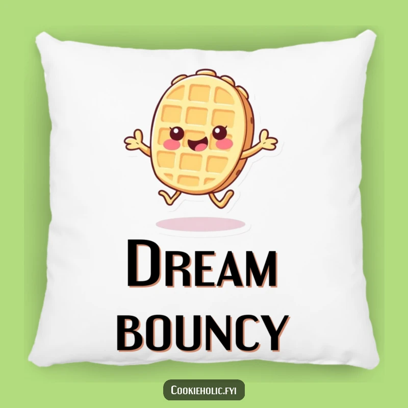 Funny Kawaii Waffle Pillow: Comfy Hopping Cookie, Perfect Gift for Cheerful Relaxation!