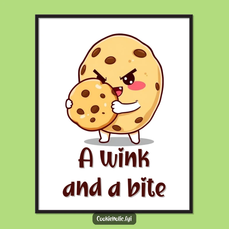 Funny Cookie Temptation Art Print: Hilarious Decor for Sweet Spaces