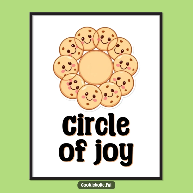 Funny Cookie Circle Digital Art: Cheerful Friendship Art, Perfect Gift