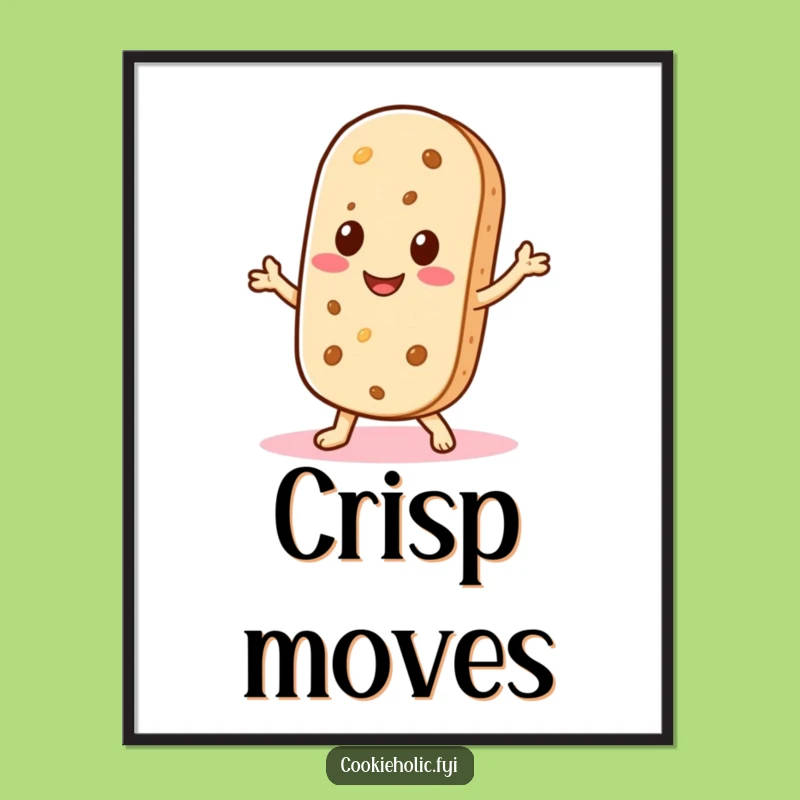 Funny Kawaii Wafer Digital Art: Printable Shimmy Cookie, Perfect Gift for Instant Fun!