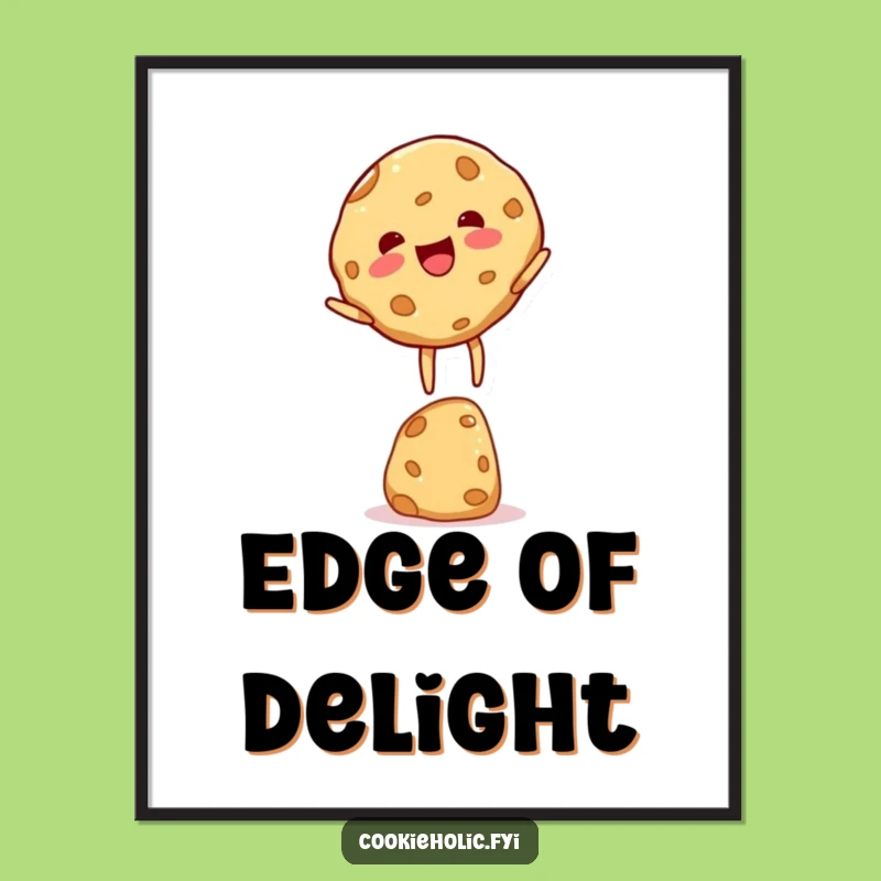 Funny Cookie Character Digital Art: Delightful Balancing Act, Hilarious Gift for Instant Joy