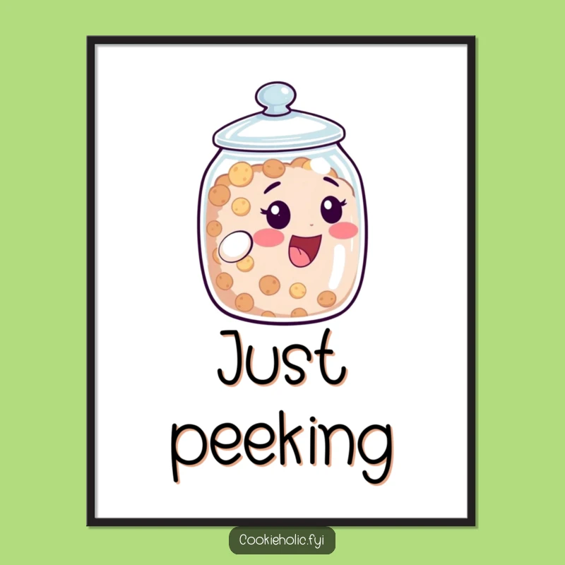 Funny Cookie Jar Delight Art Print: Hilarious Decor for Sweet Spaces