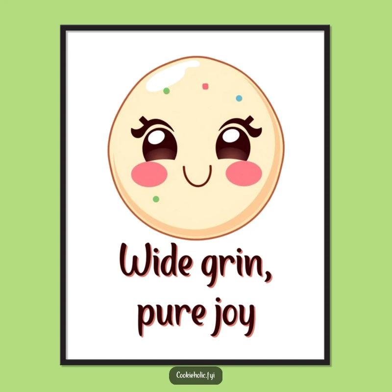 Funny Kawaii Grin Digital Art: Sweet, Happy Decor for Any Space