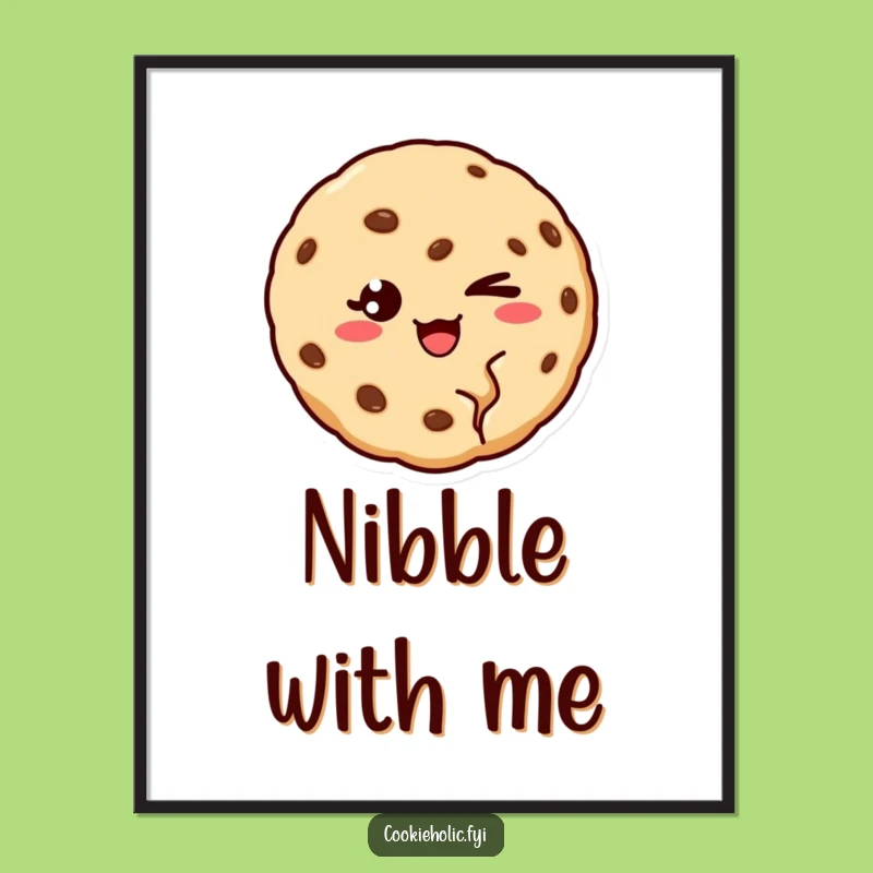 Funny Winking Cookie Digital Art: Instant Charm, Perfect Bite Taken Funny Gift!