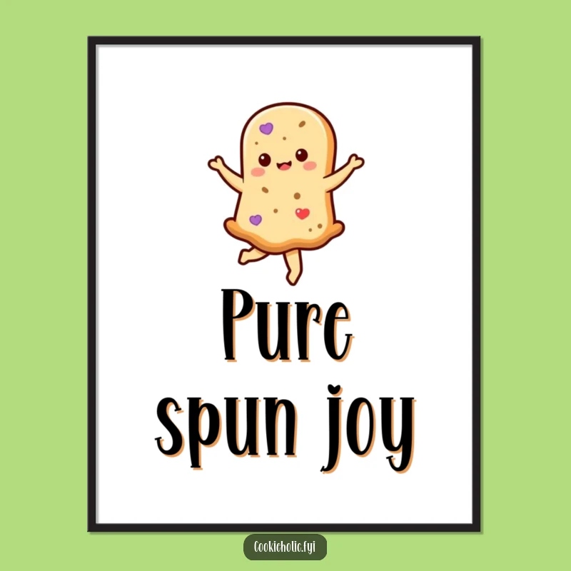 Funny Kawaii Cookie Twirl Digital Art - Instant Hilarious Decor Print