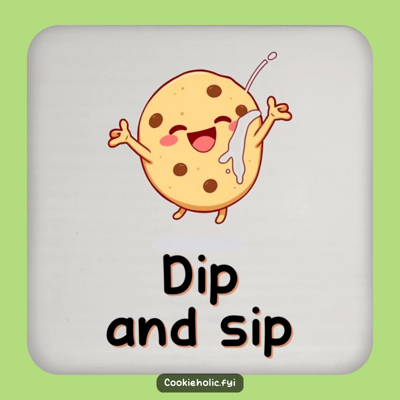 Funny Dunking Cookie Coasters - Protect Surfaces with Milk-Dipped Cheer