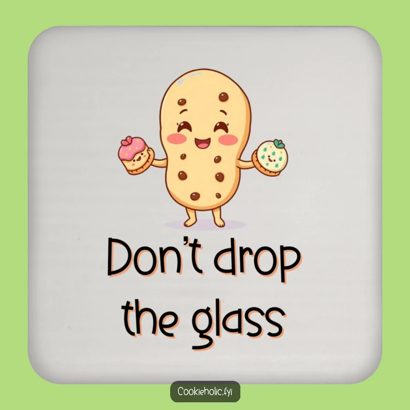 Funny Juggler Coaster: Cookie Juggling Decorated Cookies, Bar Funny Gift