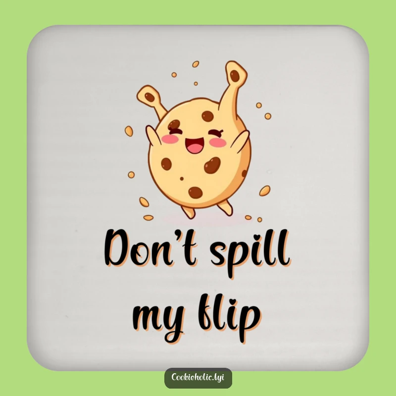 Funny Cookie Coaster: Happy Cookie Somersault, Bar Funny Gift