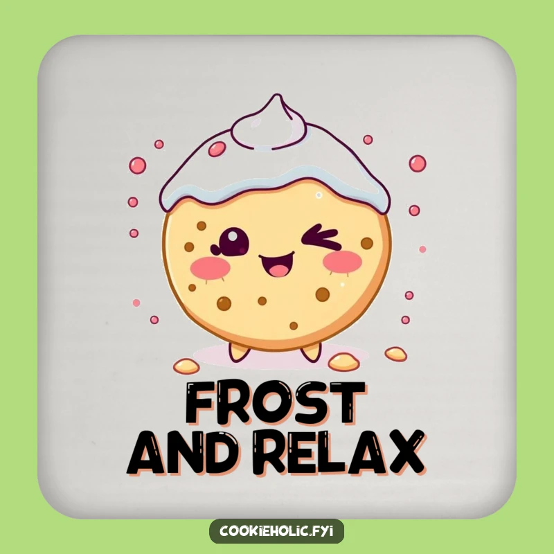 Funny Kawaii Cookie Wink Coaster: Playful Protection, Charming Table Gift!