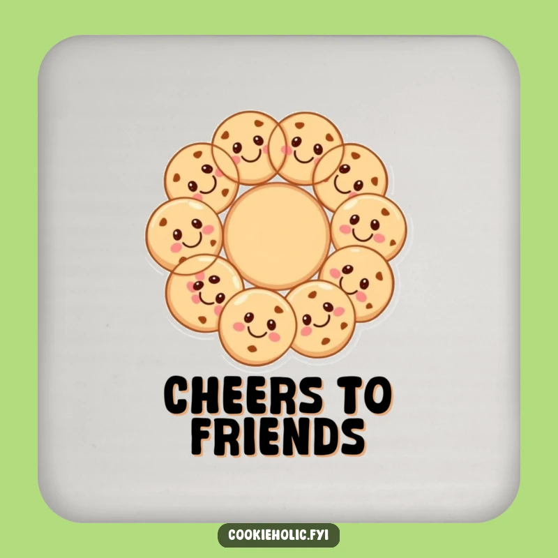 Funny Cookie Circle Coaster: Protect Surfaces with Friendship, Great Gift