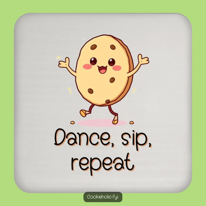 Funny Kawaii Cookie Jig Coaster Set: Surface Protection Dance Style, Cute Funny Gift