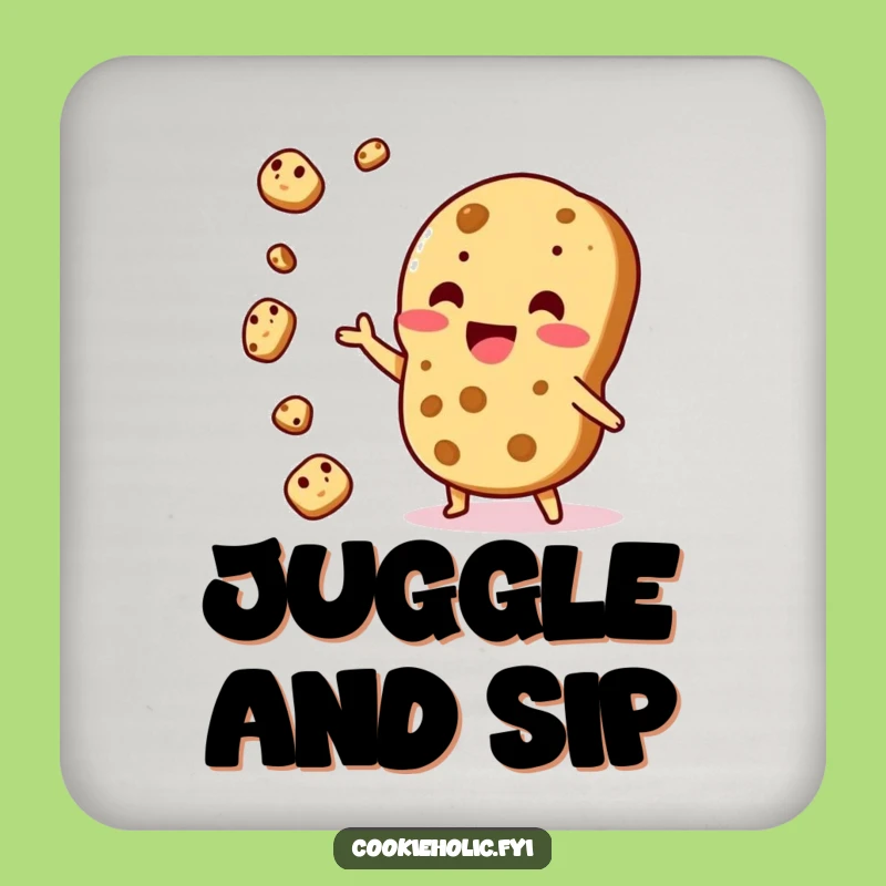 Funny Kawaii Cookie Juggling Coaster: Protecting Surfaces, Playful Table Gift!