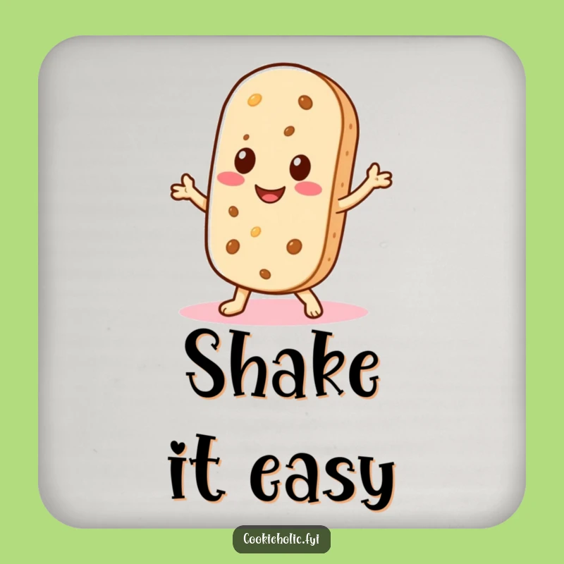 Funny Kawaii Wafer Coaster: Chic Shimmy Cookie, Perfect Gift for Fun Table Protection!