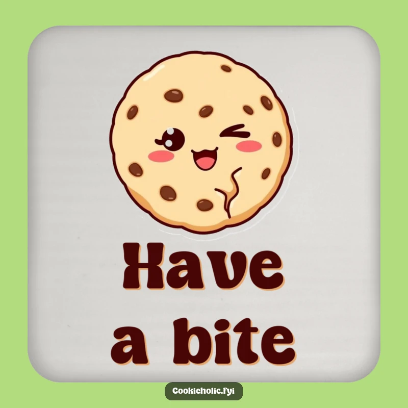 Funny Winking Cookie Coaster: Protect Surfaces with Charm, A Hilarious Funny Gift!