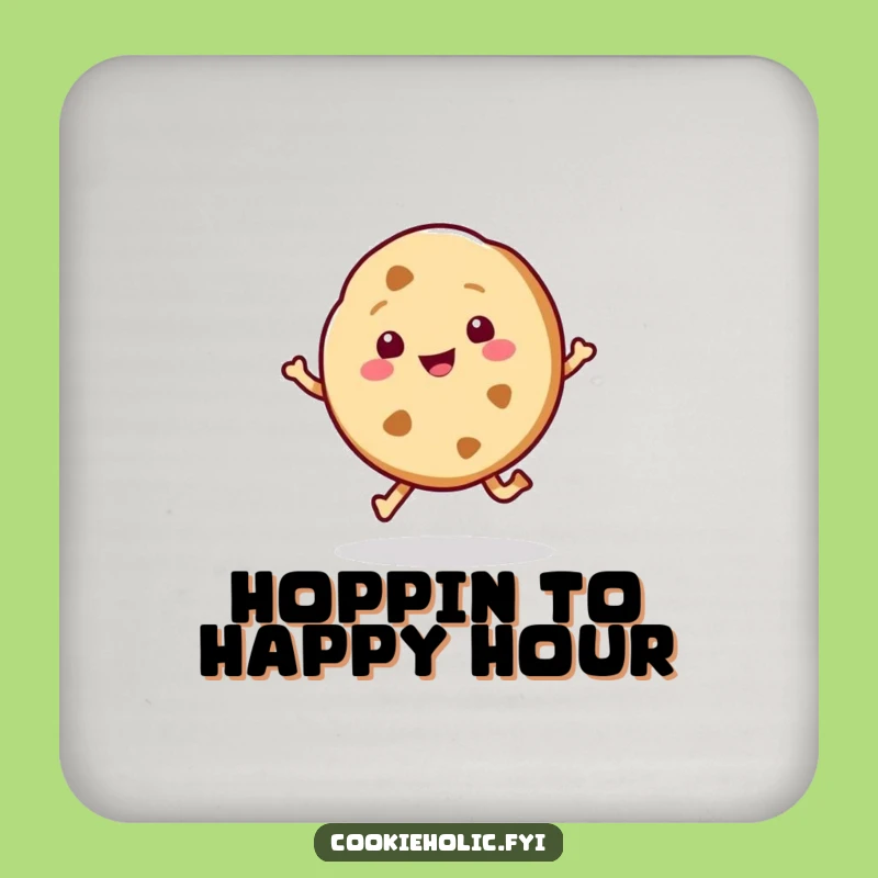 Funny Kawaii Cookie Hop Coaster Set: Sweet Protection with a Happy Bounce
