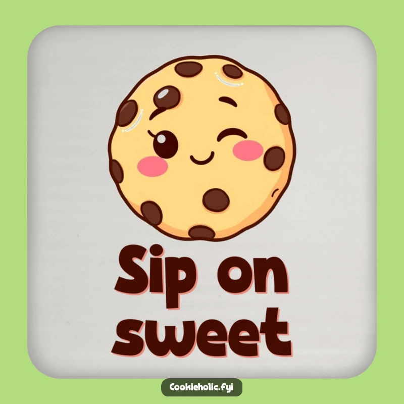 Funny Winking Cookie Coasters - Protect Surfaces with Humorous Style