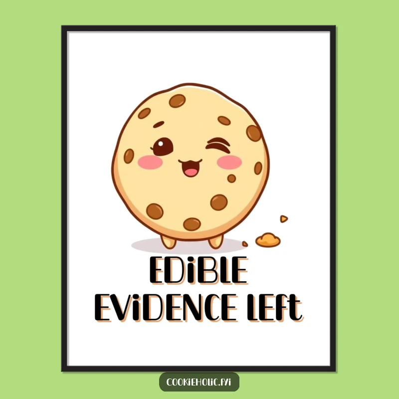 Funny Kawaii Cookie Crumbs Poster: Giggling Wall Art Gift