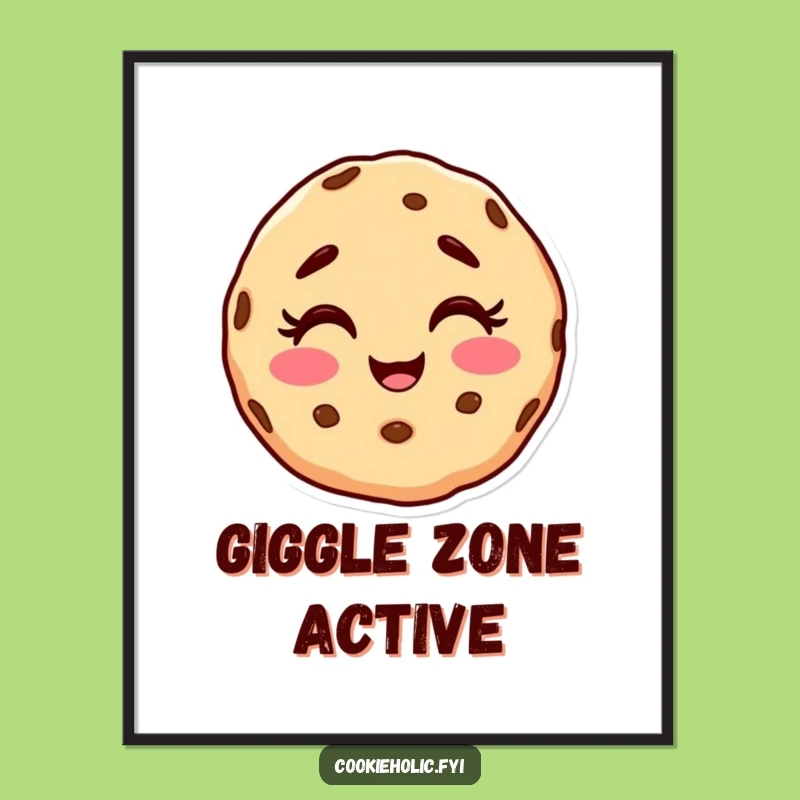 Funny Cookie Character Poster - Giggling Art for Your Walls