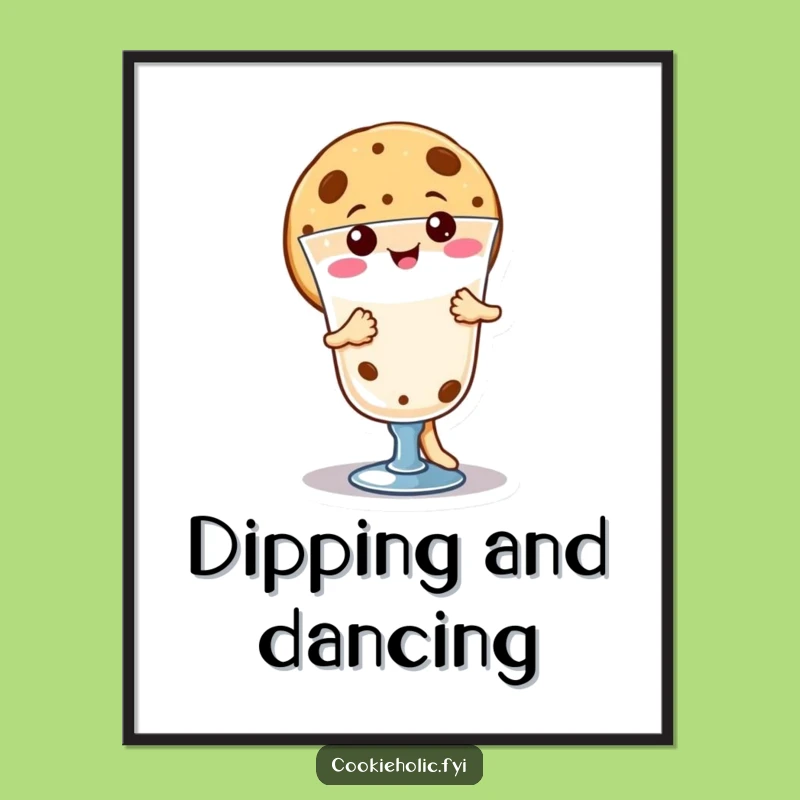 Funny Kawaii Cookie Jig Poster: Cheerful Wall Art Gift