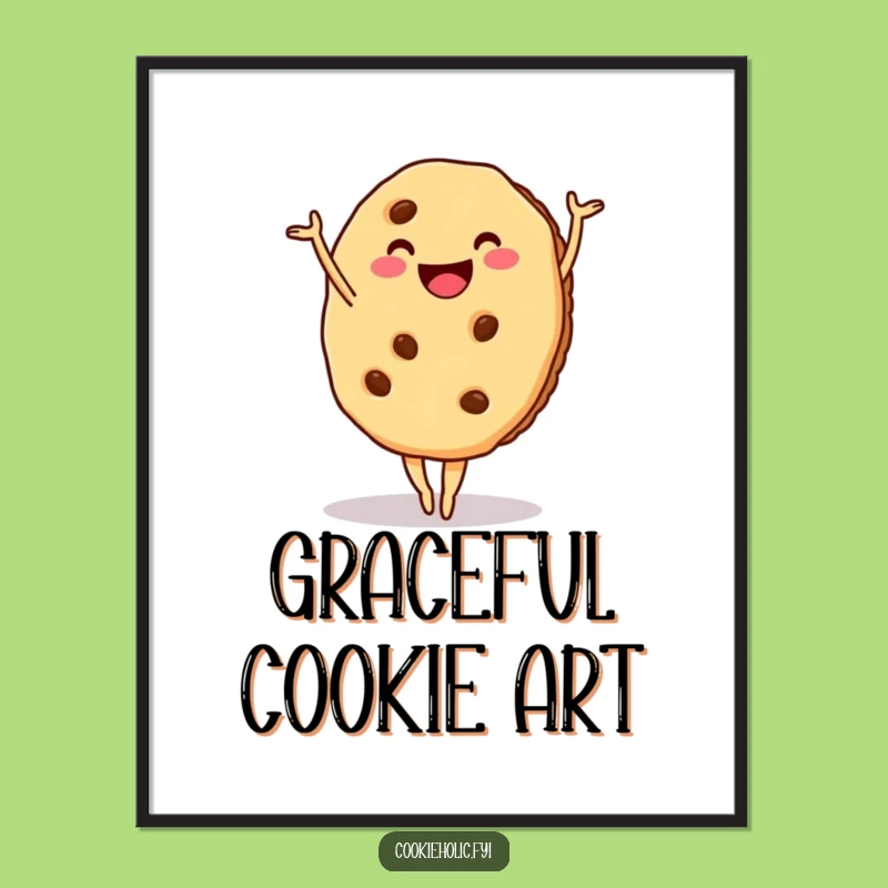 Funny Cookie Ballet Poster - Whimsical Wall Art Gift for Studios