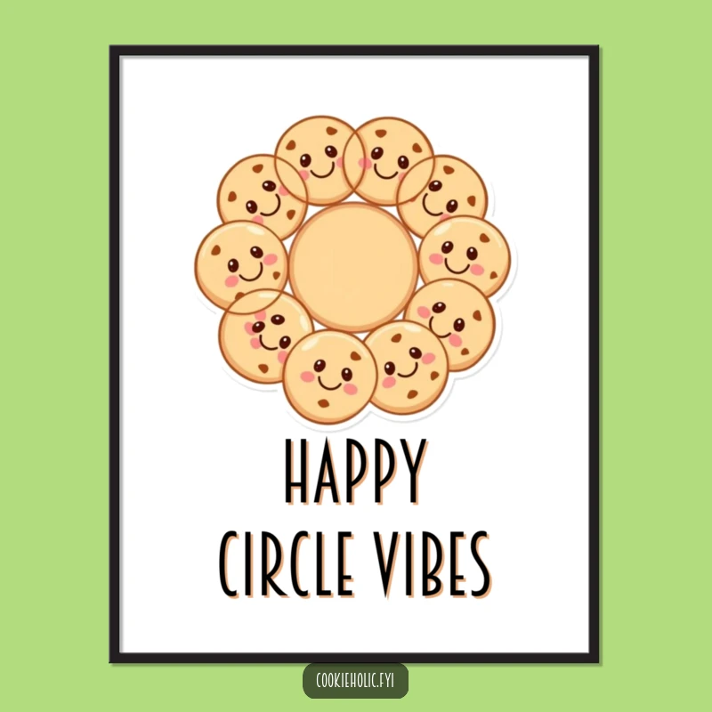 Funny Cookie Circle Poster: Cheerful Wall Art for Friendship, Perfect Gift