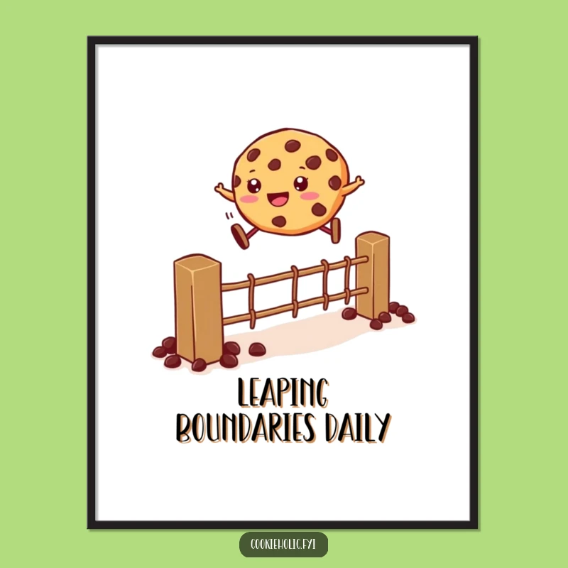 Funny Cookie Leap Poster: Hilarious Dessert Art for Walls, Perfect Wall Decor Funny Gift Idea