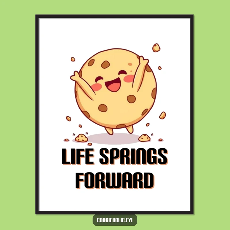 Funny Cookie Acrobat Poster: Cookie Somersault Art, Quirky Funny Gift for Wall Decor