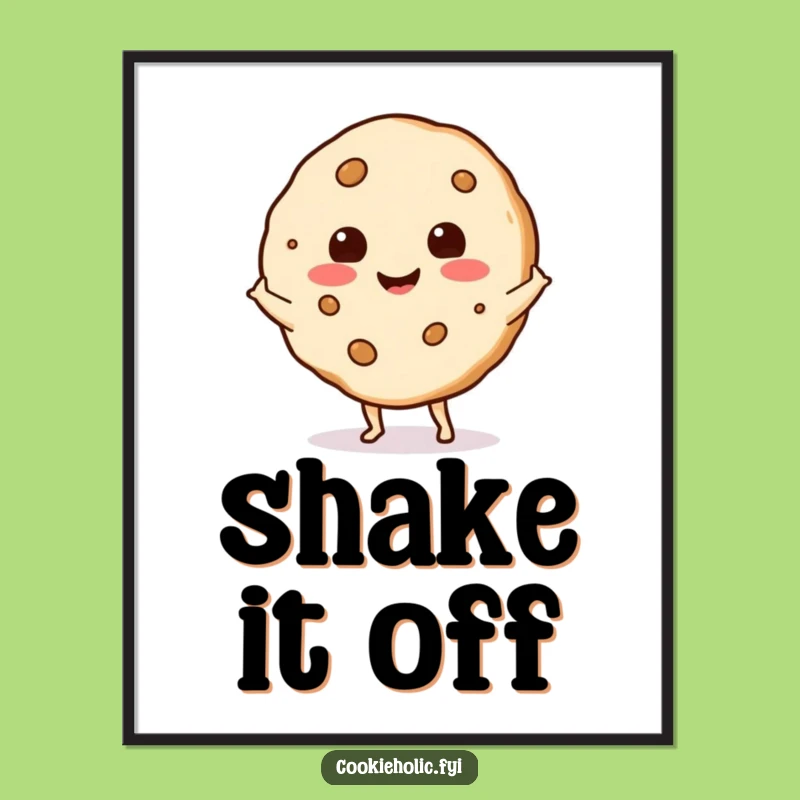 Funny Shimmy Cookie Poster: Lively Cookie Dancing Art, Hilarious Wall Decor Gift