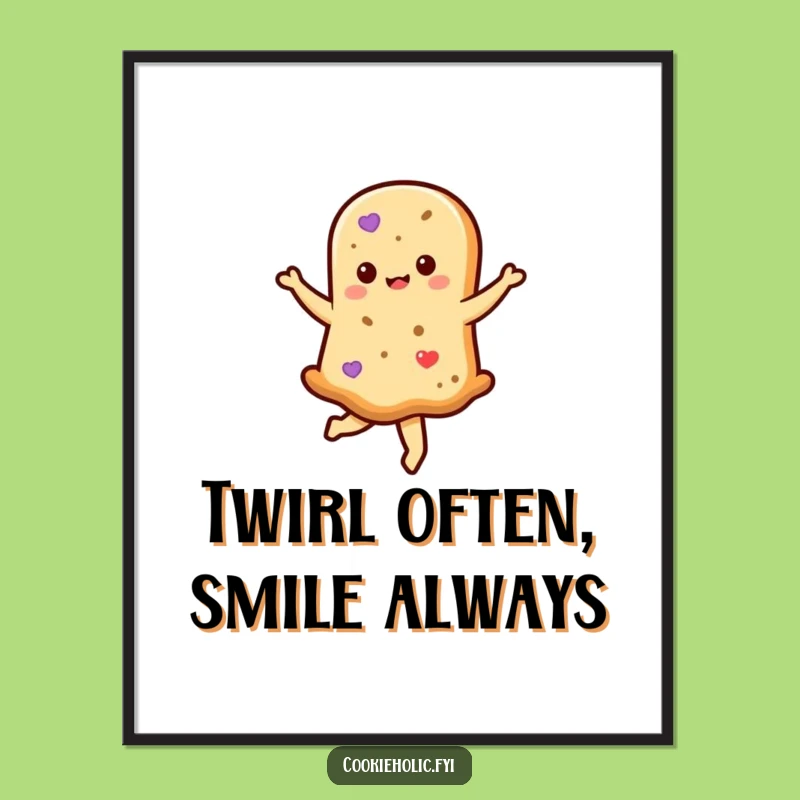 Funny Kawaii Cookie Twirl Poster - Whimsical Wall Art for Humorous Spaces