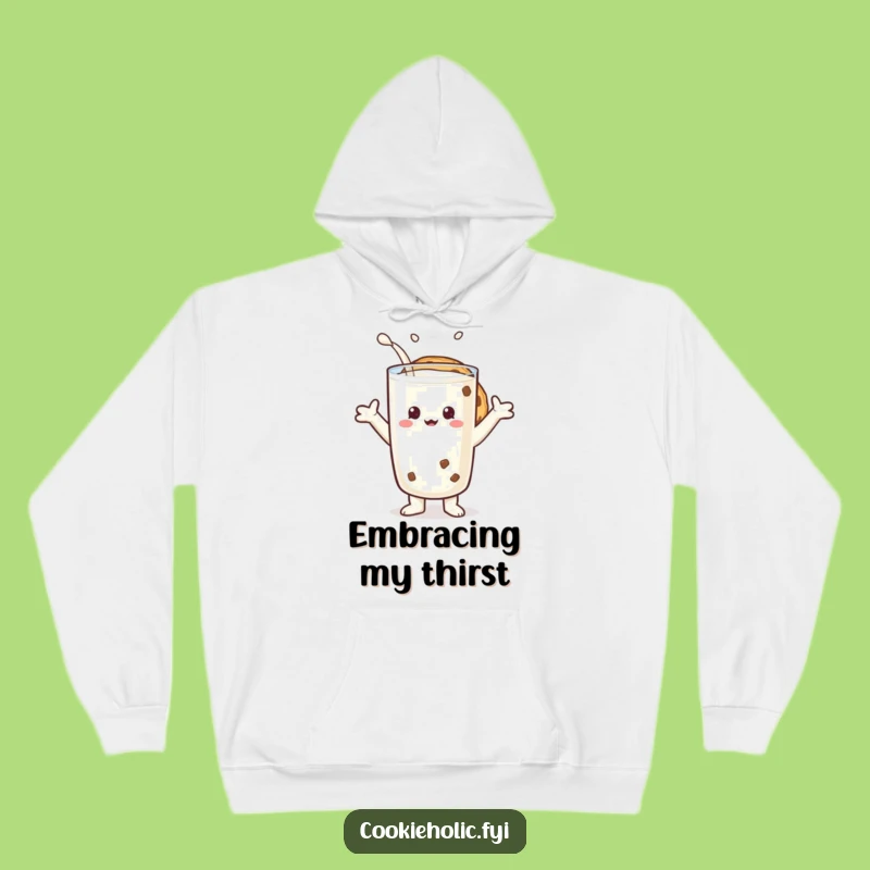 Funny Milk Lover Cookie Hoodie - Cozy Hugging Character Sweatshirt, Gift Idea