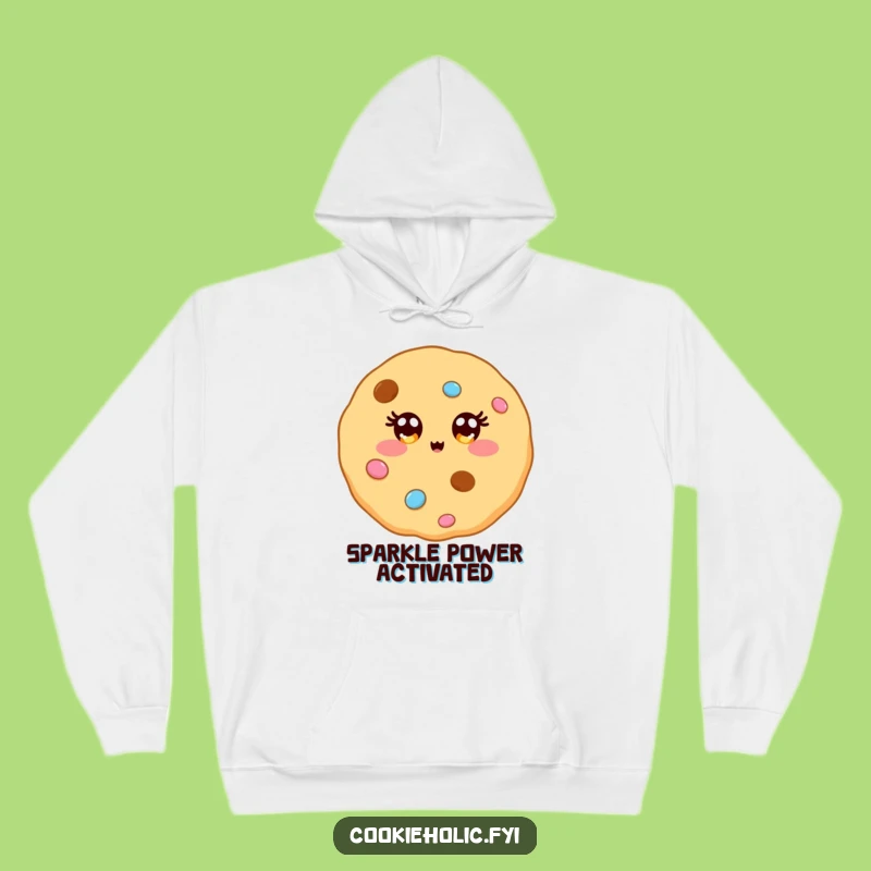 Funny Kawaii Cookie Sparkle Hoodie: Cozy Dazzling Character Wear, Perfect Funny Gift