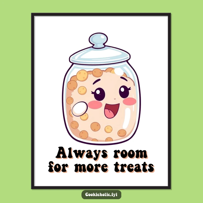 Funny Free Printable Wall Art: Peek-a-Boo Cookie Jar Character, Whimsical Decor Downloadable