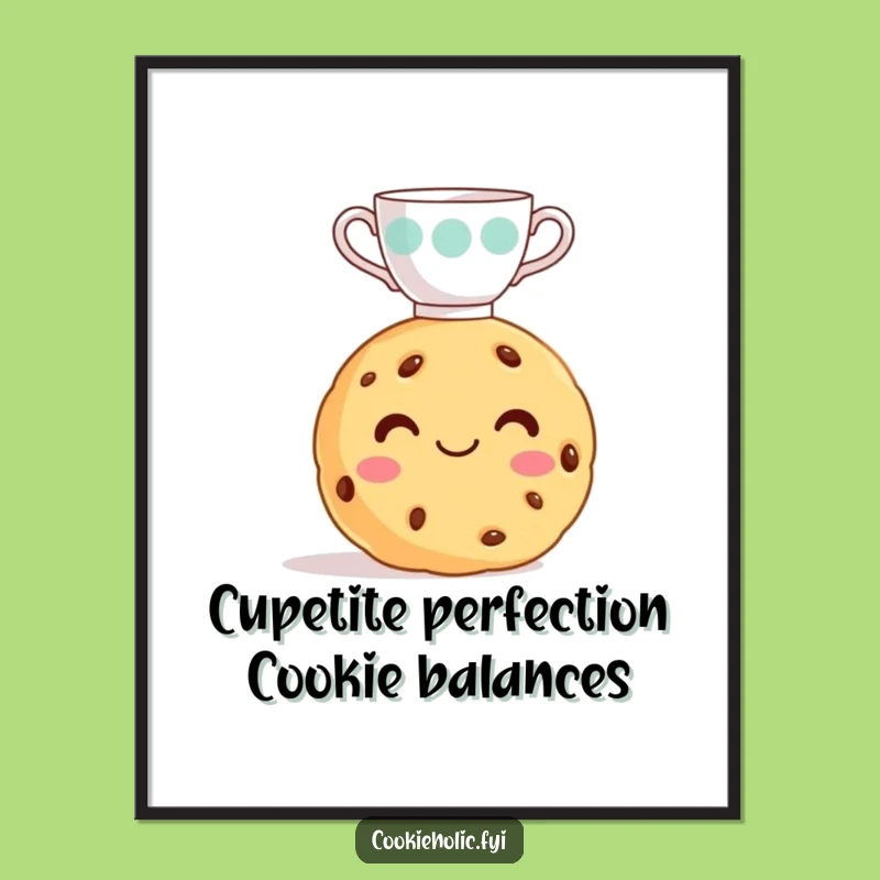 Whimsical Free Printable Wall Art: Cookie Teacup Balance - Downloadable Decor